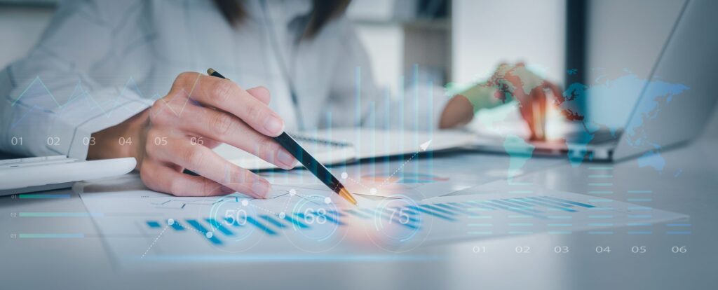 Reviewing financial charts